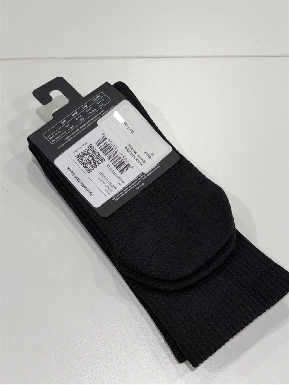 Arc’teryx Men's Medium Synthetic Mid Sock Black NWT Focused Cushion Support